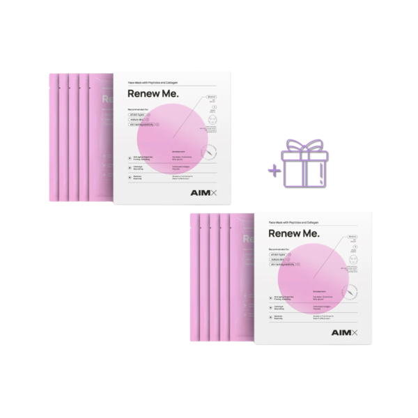 RENEW ME greito poveikio „Anti-aging“ veido kaukė su peptidais ir kolagenu, 5+5 DOVANŲ