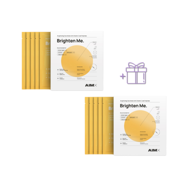 BRIGHTEN ME greito poveikio skaistinanti veido kaukė su vitaminu C, 5+5 DOVANŲ