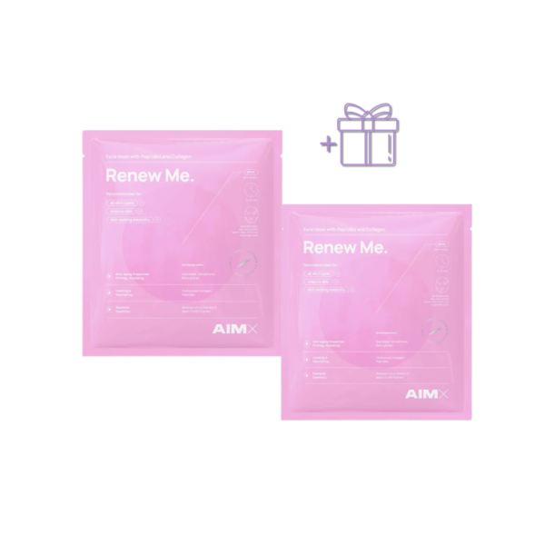 RENEW ME greito poveikio „Anti-aging“ veido kaukė su peptidais ir kolagenu, 1+1 DOVANŲ