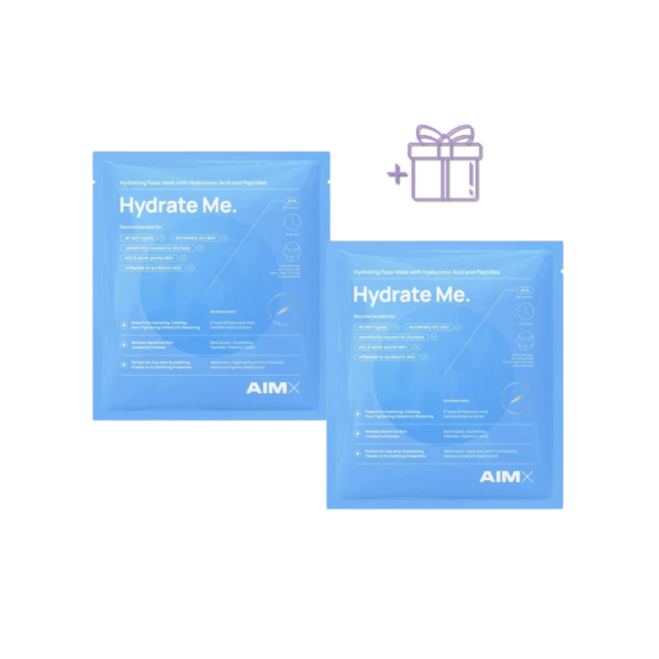 HYDRATE ME greito poveikio giliai drėkinanti veido kaukė su peptidais, 1+1 DOVANŲ