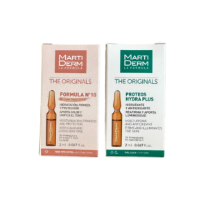 DOVANA – MARTIDERM Veido ampulė FORMULA Nº10 HD Color Touch SPF30 + Drėkinanti ir stangrinanti ampulė veidui su vitaminu C ir proteoglikanais