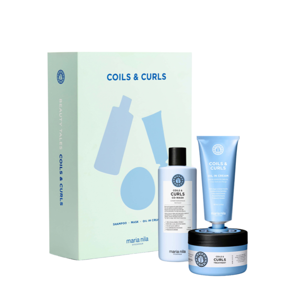 COILS & CURLS garbanotų plaukų priežiūros rinkinys,  2 PRODUKTAI + 1 DOVANŲ