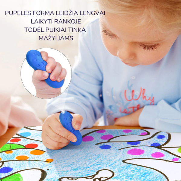 Bičių vaško kreidelės "Pupelės" - 12 spalvų: kūrybiškas piešimas be dėmių! - Image 5