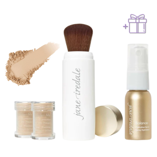 Powder-Me Sausa apsauga nuo saulės SPF30 + Drėkinamasis purškiklis Balance DOVANŲ