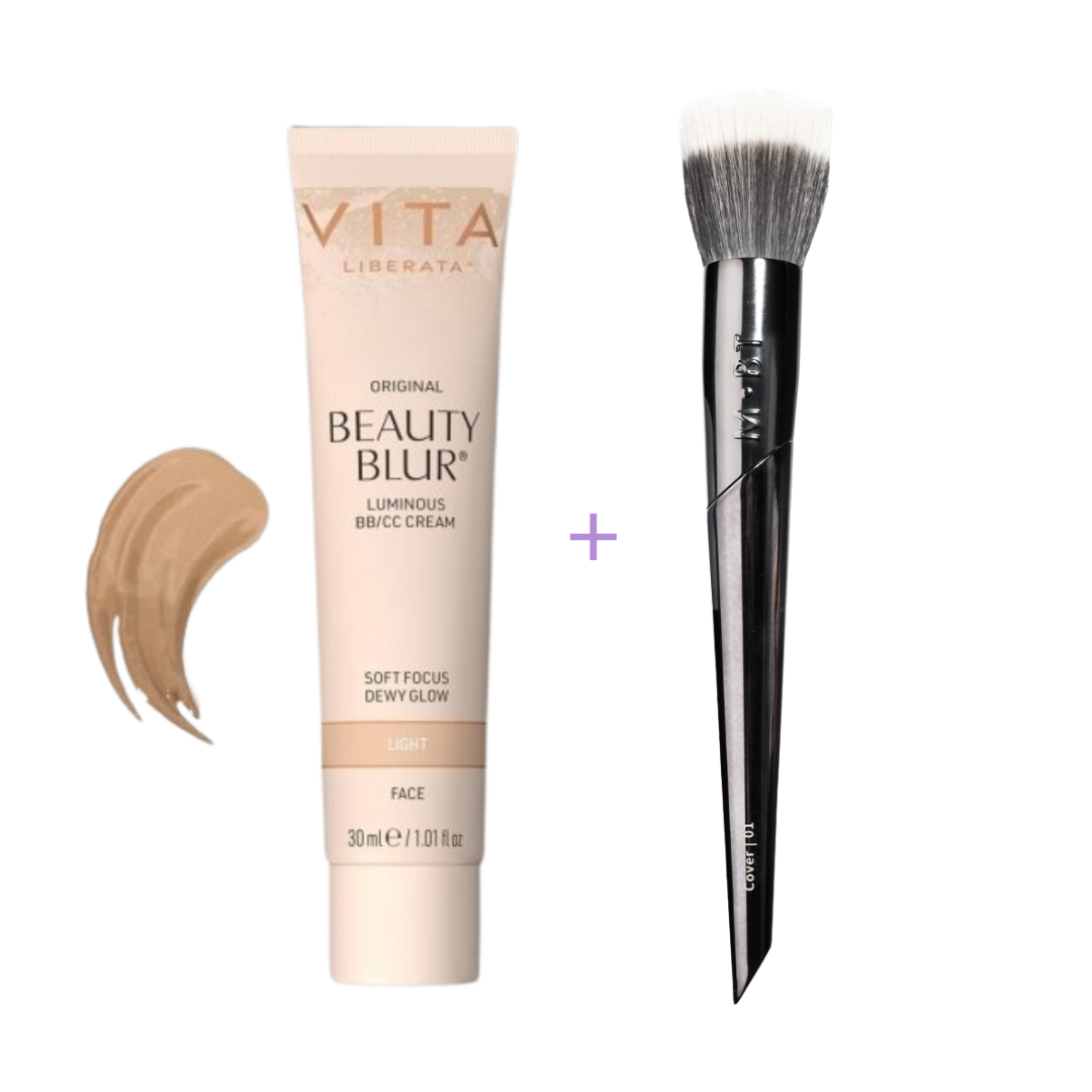 01 | COVER teptukas šlapiems/kreminiams produktams + BEAUTY BLUR momentinio poveikio veido pudra, 30ml