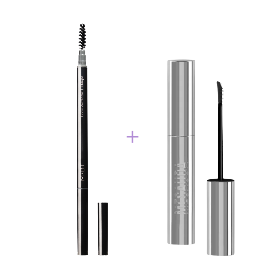 Brow Perfector | Etaupe Antakių pieštukas + BROW GLAMINATE – Skaidrus fiksuojantis antakių gelis