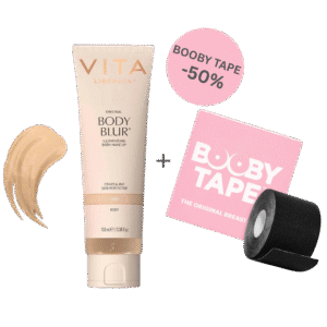 BODY BLUR momentinio poveikio kūno pudra, 100ml + THE ORIGINAL BREAST TAPE krūtinės formavimo juosta, juoda