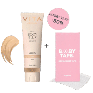 BODY BLUR momentinio poveikio kūno pudra, 100ml + DOUBLE SIDED TAPE dvipusė skaidri krūtinės juosta
