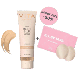 BODY BLUR momentinio poveikio kūno pudra, 100ml + NIPPLE COVERS medžiaginiai spenelių uždengimo lipdukai