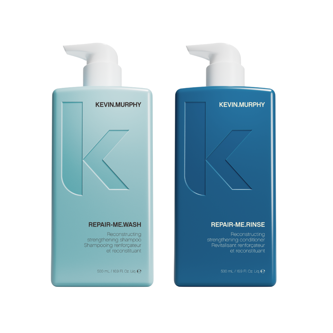 REPAIR-ME.WASH + RINSE šampūnas ir kondicionierius pažeistiems plaukams su enzimais 500ml + 500ml