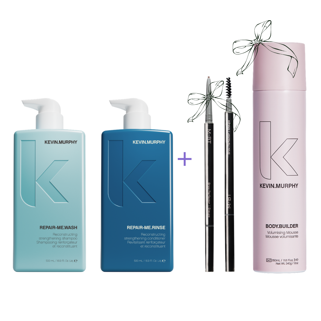 REPAIR-ME.WASH + RINSE šampūnas ir kondicionierius pažeistiems plaukams su enzimais 500ml + 500ml + DOVANOS už 56€
