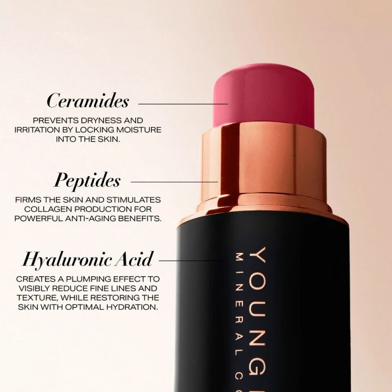 Trys viename kreminiai skaistalai, lūpų dažai ir akių šešėliai VIVID Luxe Creme BLUSH - Image 6